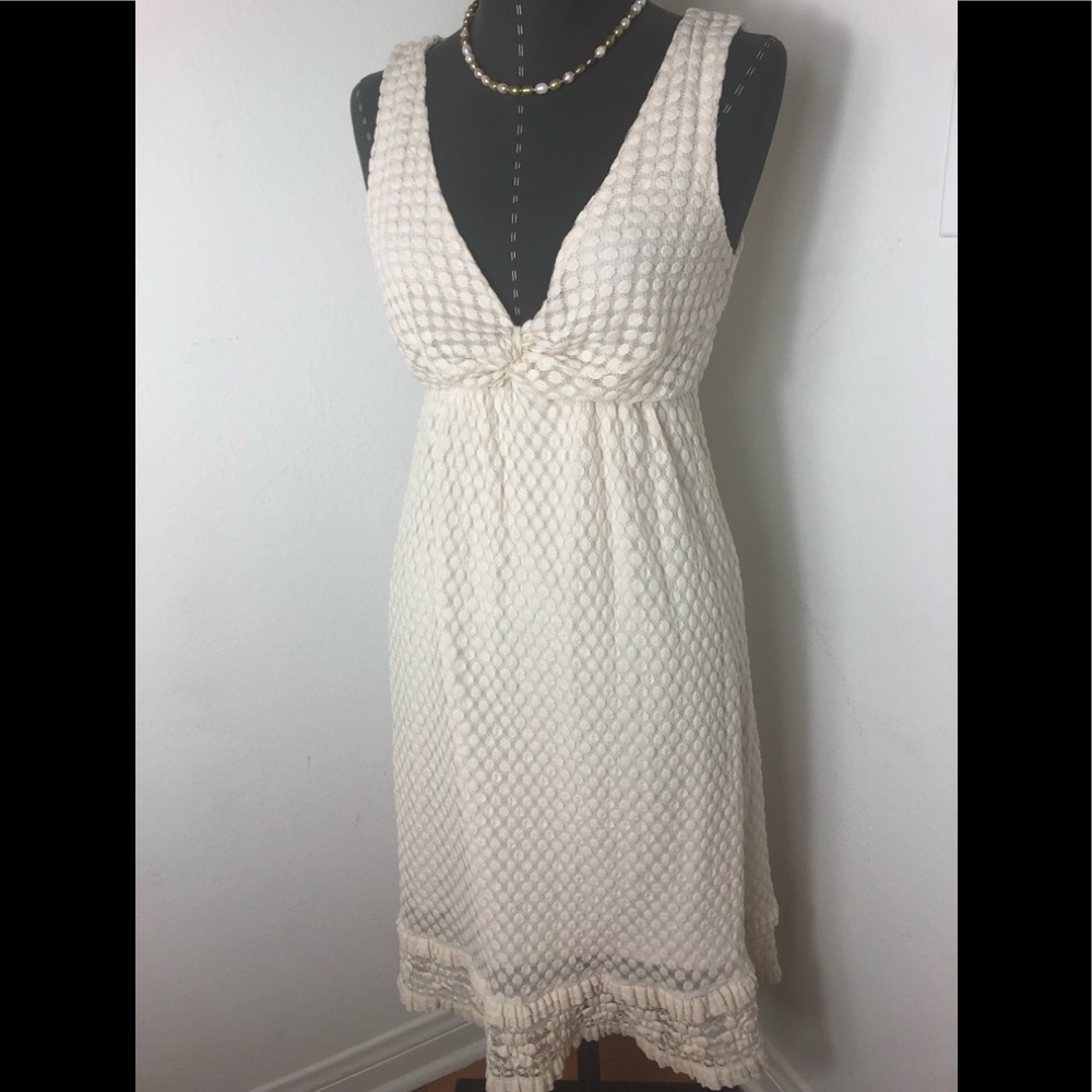 Max Studio Plunging White Dress